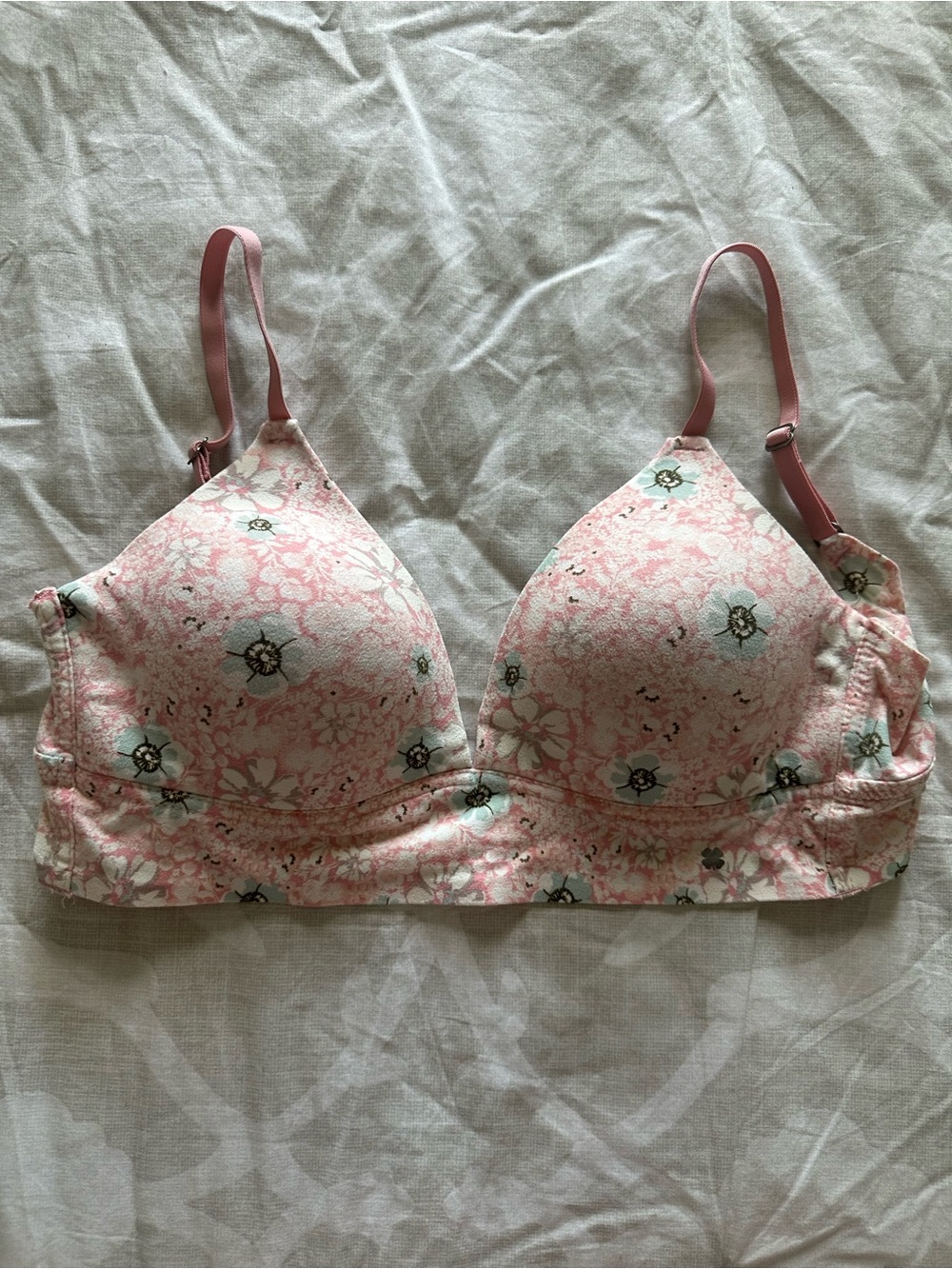 Lucky Brand Pink Floral Light Support Bra
